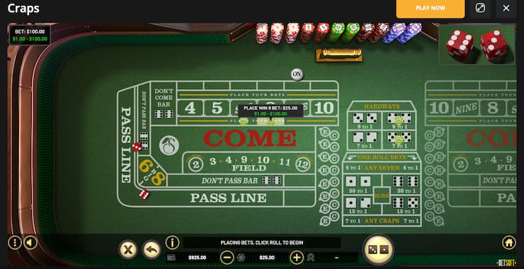 A screenshot from BetWhale showing place bets on 6 and 8.